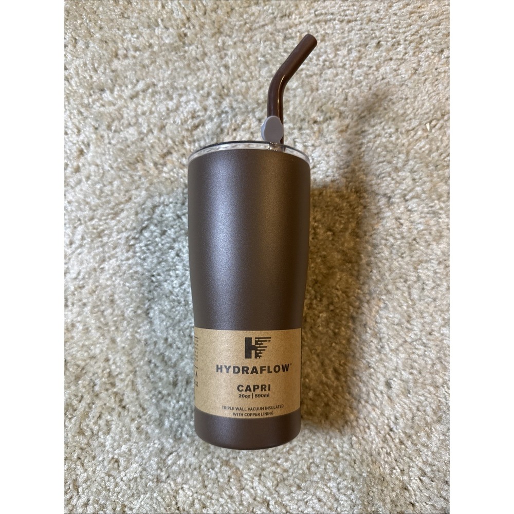 HYDRAFLOW Capri 20oz Stainless Tumbler w/ Straw Triple Layer Insulation BPA Free